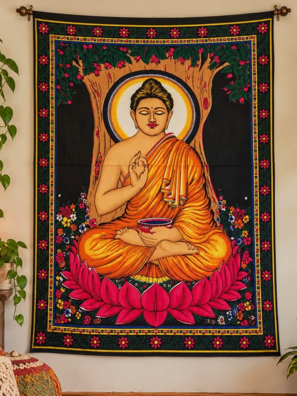 NWT Cotton Indian Buddha Tapestry